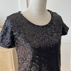 NWT H&M black sequin top size S
